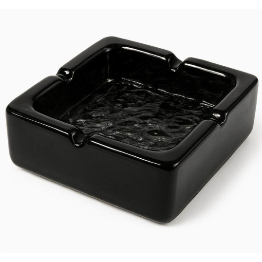 Angelo "Marc Hass" üveg szivar hamutartó – fekete, fehér fényárnyék hatással