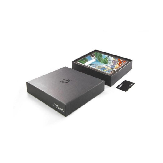 S.T. Dupont Cuba szivar hamutál, 2 szál szivarnak, havannai utca utcaképpel