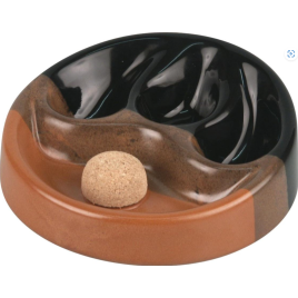 Trikolor színű kerámia pipa hamutál, 3 pipa számára