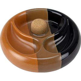 Trikolor színű kerámia pipa hamutál, 2 pipa számára