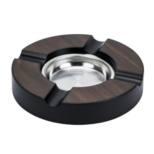 Padonio szivar hamutál 4 szál részére, dió színű, króm betéttel