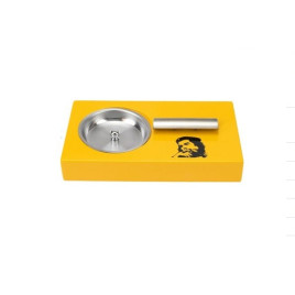 Szivaros hamutartó Che Guevara grafikával, fényes sárga színben, 1 szivar részére