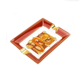 Lubinski porcelán szivar hamutál 2 szál szivar részére - Sárkány