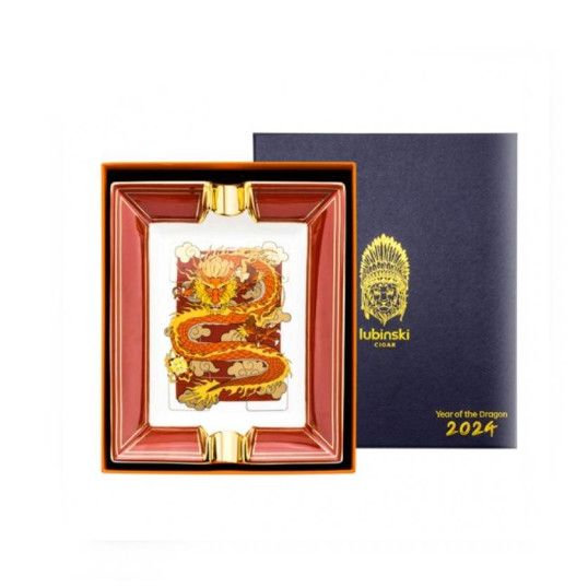 Lubinski porcelán szivar hamutál 2 szál szivar részére - Sárkány