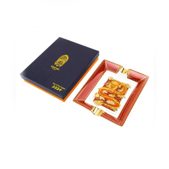 Lubinski porcelán szivar hamutál 2 szál szivar részére - Sárkány