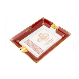 Lubinski porcelán szivar hamutál 2 szál szivar részére - Kígyó 