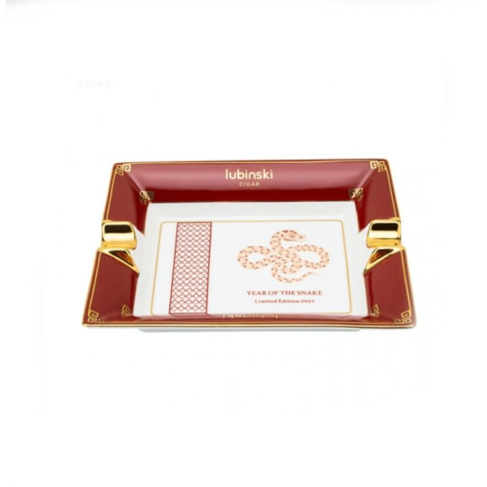 Lubinski porcelán szivar hamutál 2 szál szivar részére - Kígyó 
