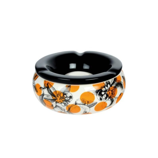 Közepes méretű kerámia hamutartó - Narancs mintákkal