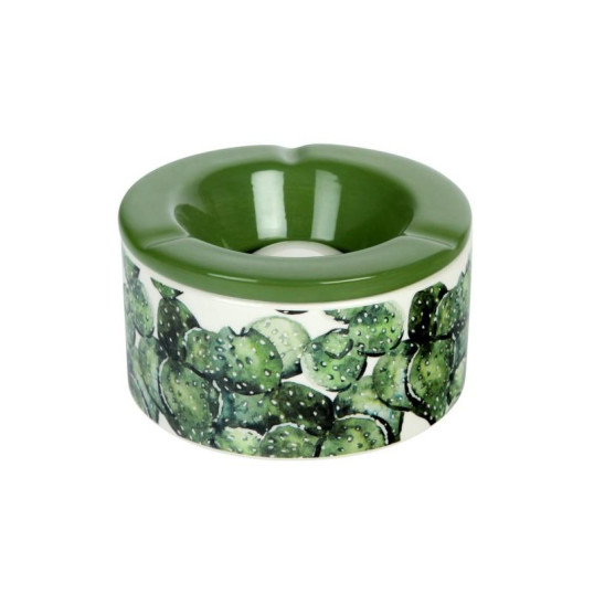 Közepes méretű kerámia hamutartó - Medvetalp kaktusz mintákkal