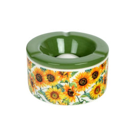 Közepes méretű kerámia hamutartó - Napraforgó mintákkal