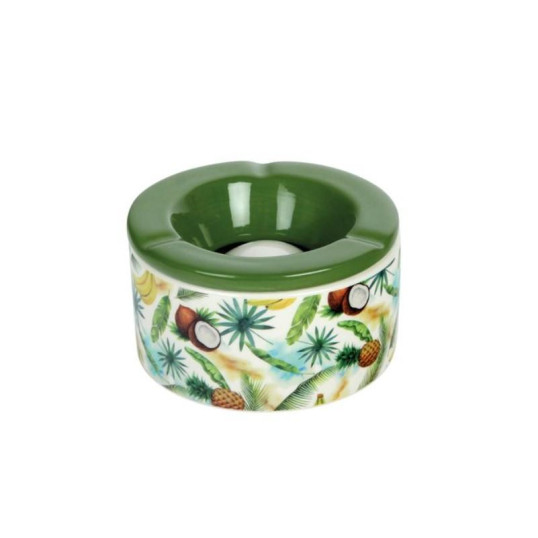 Közepes méretű kerámia hamutartó - Trópusi mintákkal