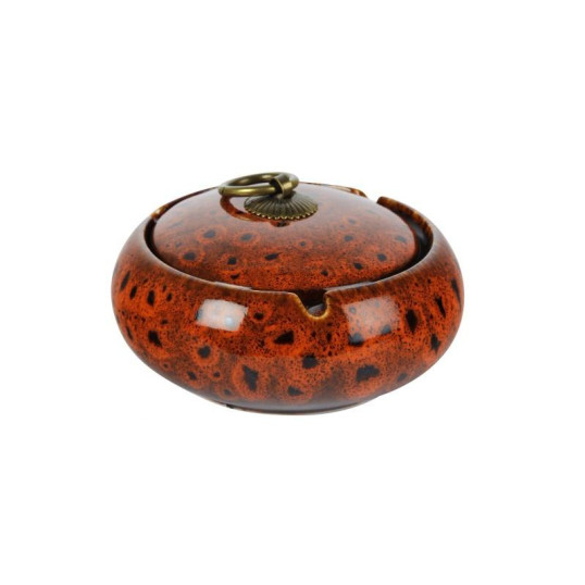 Közepes méretű kerámia hamutartó - Téglavörös színű gyökérfa mintával