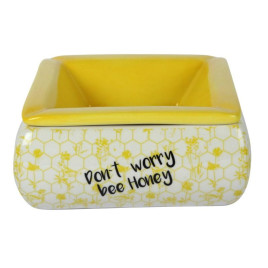 Közepes méretű kerámia hamutartó - Don't worry be honey felirattal