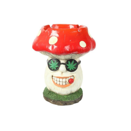 Nagyméretű polirezinből készült hamutartó - Cigarettát szívó gombát ábrázol