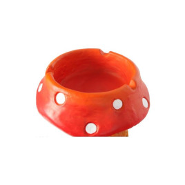 Nagyméretű polirezinből készült hamutartó - Gomba alatt gitározó törpét ábrázol