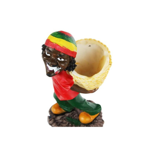 Kosarat cipelő raszta srácot ábrázoló polirezin hamutartó - Raszta színű