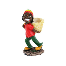 Kosarat cipelő raszta srácot ábrázoló polirezin hamutartó - Raszta színű