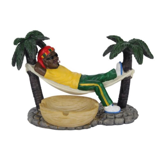 Raszta figurás kerámia hamutartó függőággyal – dekoratív hamutál