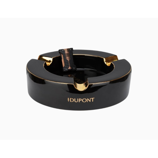 S.T. Dupont porcelán szivar hamutartó – fekete/arany