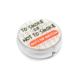 Kör alakú zsebhamutál - To Smoke or Not to Smoke feliratal - fehér