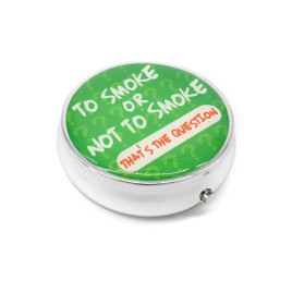 Kör alakú zsebhamutál - To Smoke or Not to Smoke feliratal - zöld