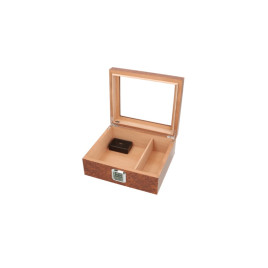 Angelo gyökérmintás cédrusfa humidor 50 szál szivar részére, párásítóval, digitális külső hygrométerrel