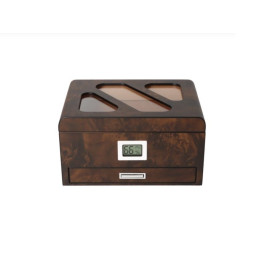 Elegáns szivar doboz 35-40 szál szivar, cédrusfa humidor külső digitális hygrométer és párosítóval + szivaros szett 