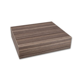 Humidor 25 szál szivar, zebracsíkos szivartartó doboz párásítóval belső hygrométer és kristályos párásító