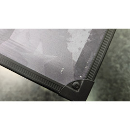 Angelo humidor, fekete/szürke fólia boritású, fekete alumínium kerettel, 50-70 szál szivar részére, cédrusfa belső, párásító, analóg hygrométerrel - OUTLET