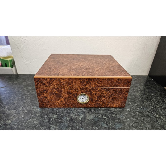 Angelo gyökérmintás humidor 40 szál szivar részére, cédrusfa belső, párásító, külső analóg hygrométer - OUTLET-2