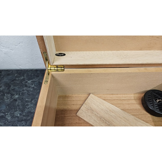 Angelo gyökérmintás humidor 40 szál szivar részére, cédrusfa belső, párásító, külső analóg hygrométer - OUTLET-2
