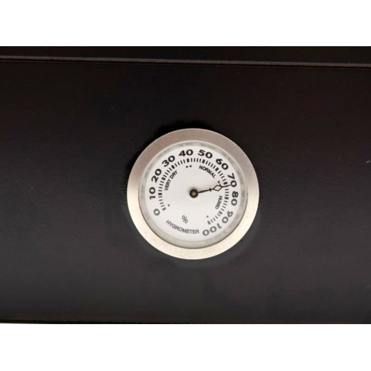 Angelo humidor 50 szál szivar részére, fekete színű, üvegtető, cédrusfa belső, párásító, külső analóg hygrométer - OUTLET - 3