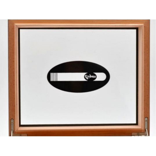 Angelo humidor 50 szál szivar részére, fekete színű, üvegtető, cédrusfa belső, párásító, külső analóg hygrométer - OUTLET - 3