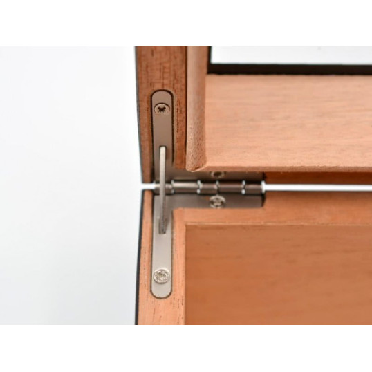 Angelo humidor 50 szál szivar részére, fekete színű, üvegtető, cédrusfa belső, párásító, külső analóg hygrométer - OUTLET - 3