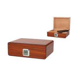 Angelo cédrusfa humidor 50 szálas matt barna – párásítóval, külső digitális hygrométerrel