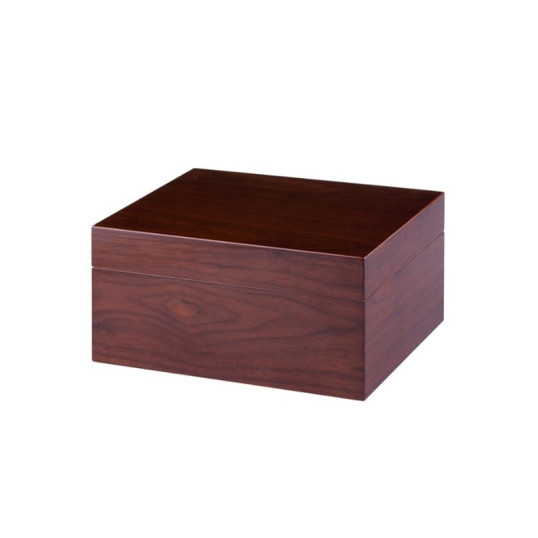 Angelo humidor 50-60 szál szivar részére vörösesbarna színű lakkozott szivar tároló doboz - Mogyorófa borítás