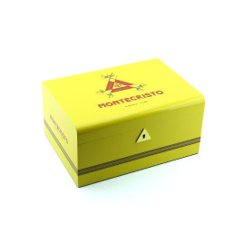 Montecristo - lakkozott sárga spanyol cédrusfa humidor kb 70 szál szivar részére