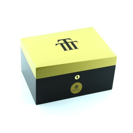 Trinidad - lakkozott fekete és sárga spanyol cédrusfa humidor kb 70 szál szivar részére