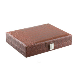 FARO krokodilmintás utazó humidor – 10 szálas - ezüst színű fém csattal