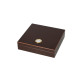 Kis méretű humidor - cédrusfa szivartartó doboz, párásítóval és külső hygrométerrel, barna 