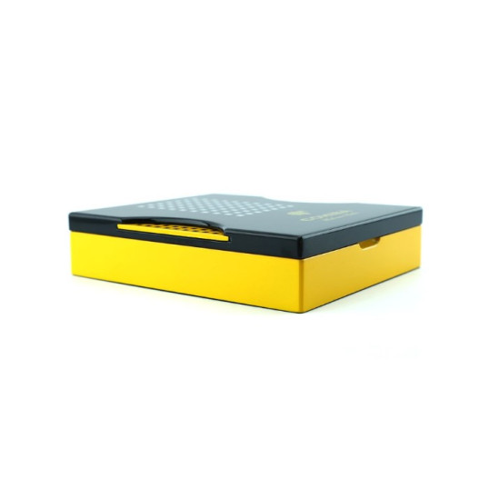 Cohiba cédrus fával bélelt utazó humidor 5-6 szál szivar részére-fekete és sárga