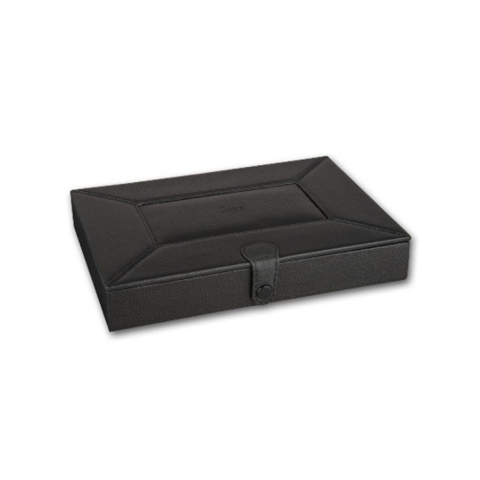 Columbus utazó humidor 8–10 szál részére, fekete, bőr borítással