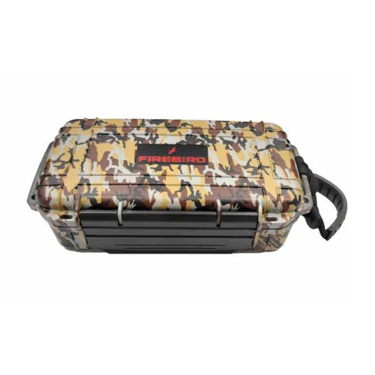 Firebird közepes méretű utazó humidor 10 szál szivar részére - barna terep mintás