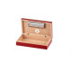 Utazó humidor - cédrusfa szivartartó doboz vörösesbarna színű, párásítóval és külső higrométerrel