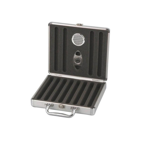 Utazó humidor 12 szivarnak, párásítóval és ajándék kétujjas szivarvágóval - gyémánt mintás