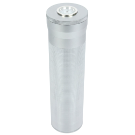 Padonio márkájú szivartároló henger, párásítóval és külső páratartalom mérővel - króm színű