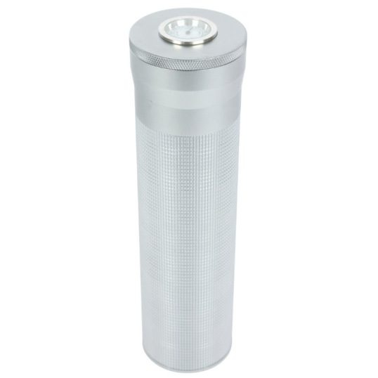 Padonio márkájú szivartároló henger, párásítóval és külső páratartalom mérővel - króm színű