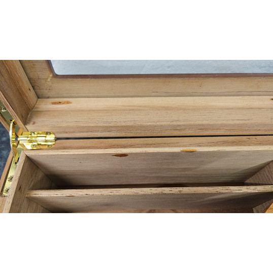 Angelo gasztro humidor 80-100 szál szivar részére, matt cseresznye színű, üvegtető, cédrusfa belső, párásító, analóg hygrométer - OUTLET-3