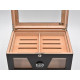 Gasztro humidor 80 szál szivar részére, üveges szivar doboz, cédrusfa, külső hygrométerrel és párásítóval - fekete, Angelo