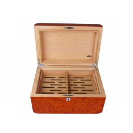 Angelo humidor 75 szál szivar részére, barna színű gyökérfa mintával és cédrusfa belsővel - OUTLET